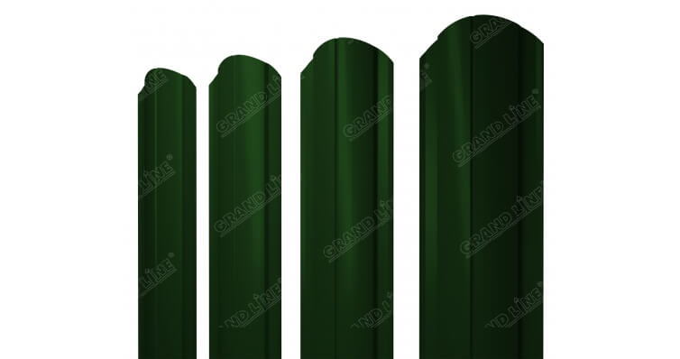 Штакетник Круглый фигурный 0,45 Drap RAL 6005 зеленый мох