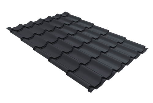 Металлочерепица классик Grand Line 0,45 PE RAL 7024 мокрый асфальт