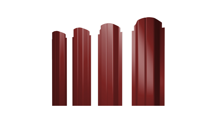 Штакетник П-образный A фигурный 0,5 Satin RAL 3011 коричнево-красный
