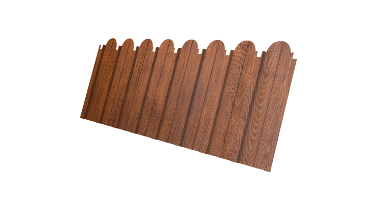 Профнастил C10A фигурный 0,4 Print Premium с пленкой Golden Wood Fresh TwinColor