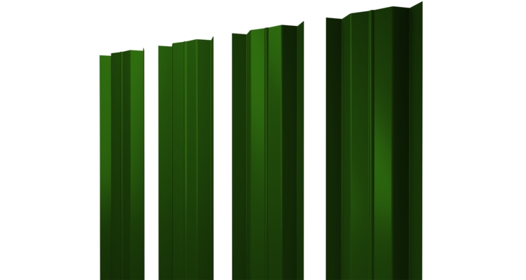 Штакетник М-образный В с прямым резом 0.45 PE RAL 6002 лиственно-зеленый