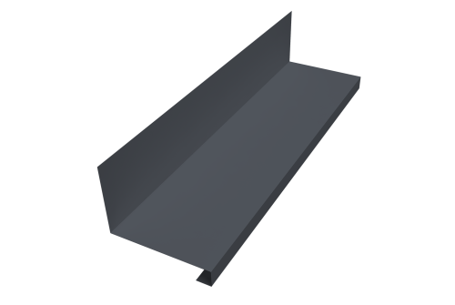 Планка примыкание нижнее к трубе фальц 0,45 Drap TwinColor RAL 7024 мокрый асфальт (2м)