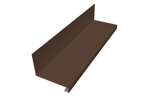 Планка примыкание нижнее к трубе фальц Grand Line 0,5 Satin Matt RAL 8017 шоколад (2м)