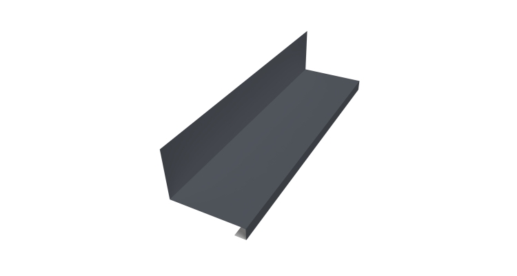Планка примыкание нижнее к трубе для Кликфальц Pro 0,45 Drap TX RAL 7024 мокрый асфальт (3м)